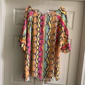 NWT NEON SNAKE PRINT TOP